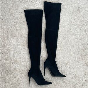 Steve Madden Dominique Sleek Black Over-the-Knee Boots